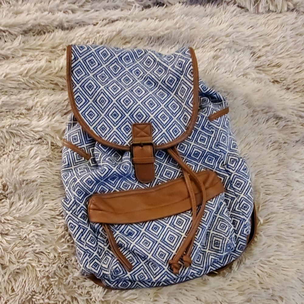 Fun Aztec blue and white Madden girl backpack
